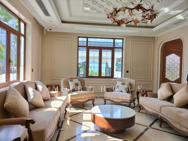 SOFA 3 - Bộ Sofa bàn trà tân cổ điển cho biệt thự