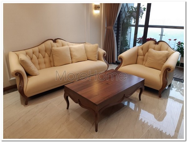 SOFA SF4 - Bộ Sofa bàn trà tân cổ điển cho biệt thự