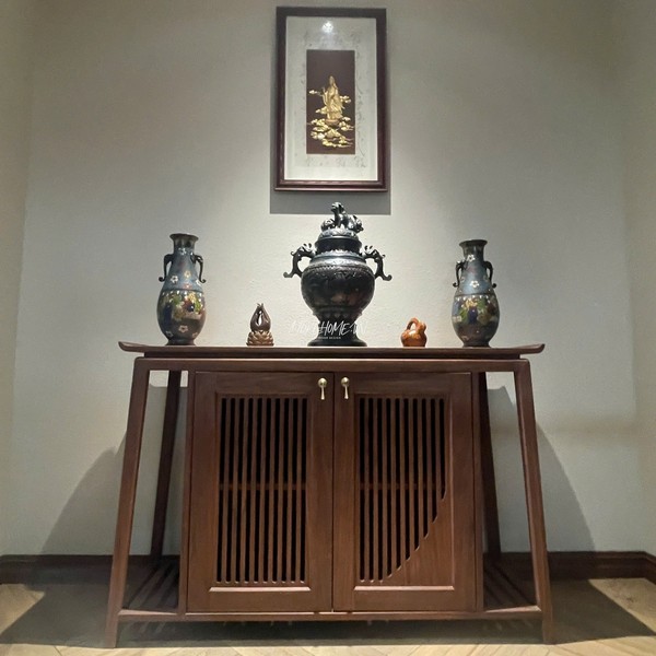 KỆ TRANG TRÍ GỖ TỰ NHIÊN ÓC CHÓ - KTT04